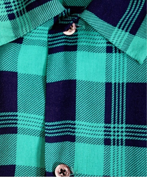 C.E.L.STORE（セルストア）の「DAN RIVER/ダンリバー CHECK BOX SS SHIRT チェックボックスSSシャツ（シャツ/ブラウス・メンズ・ベージュ/ブラック/グリーン/ブラック系・LARGE/X-SMALL/MEDIUM）」の8枚目の写真