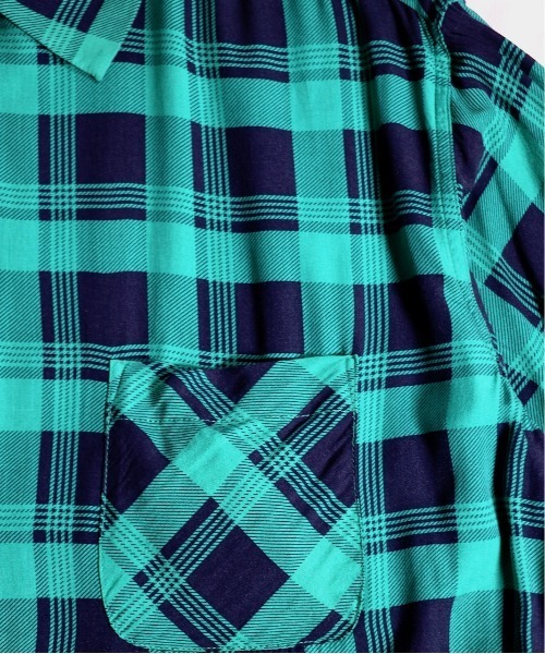 C.E.L.STORE（セルストア）の「DAN RIVER/ダンリバー CHECK BOX SS SHIRT チェックボックスSSシャツ（シャツ/ブラウス・メンズ・ベージュ/ブラック/グリーン/ブラック系・LARGE/X-SMALL/MEDIUM）」の7枚目の写真
