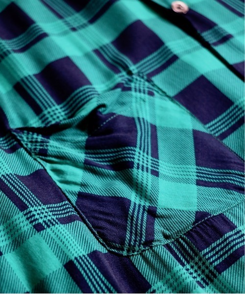 C.E.L.STORE（セルストア）の「DAN RIVER/ダンリバー CHECK BOX SS SHIRT チェックボックスSSシャツ（シャツ/ブラウス・メンズ・ベージュ/ブラック/グリーン/ブラック系・LARGE/X-SMALL/MEDIUM）」の6枚目の写真