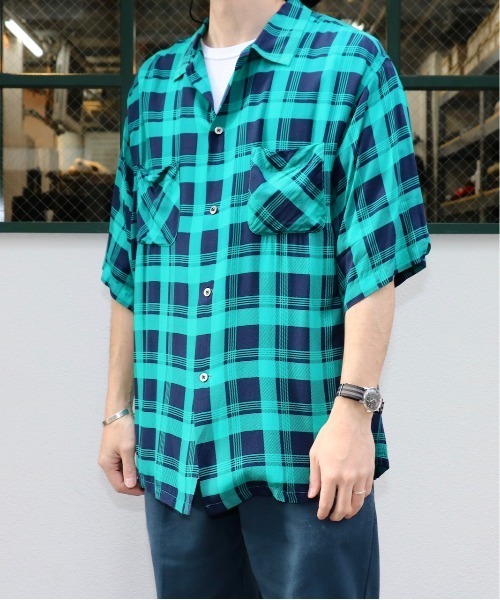 C.E.L.STORE（セルストア）の「DAN RIVER/ダンリバー CHECK BOX SS SHIRT チェックボックスSSシャツ（シャツ/ブラウス・メンズ・ベージュ/ブラック/グリーン/ブラック系・LARGE/X-SMALL/MEDIUM）」の17枚目の写真