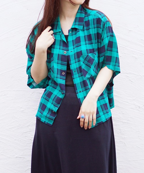 C.E.L.STORE（セルストア）の「DAN RIVER/ダンリバー CHECK BOX SS SHIRT チェックボックスSSシャツ（シャツ/ブラウス・メンズ・ベージュ/ブラック/グリーン/ブラック系・LARGE/X-SMALL/MEDIUM）」の16枚目の写真