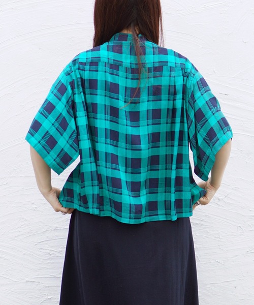 C.E.L.STORE（セルストア）の「DAN RIVER/ダンリバー CHECK BOX SS SHIRT チェックボックスSSシャツ（シャツ/ブラウス・メンズ・ベージュ/ブラック/グリーン/ブラック系・LARGE/X-SMALL/MEDIUM）」の14枚目の写真