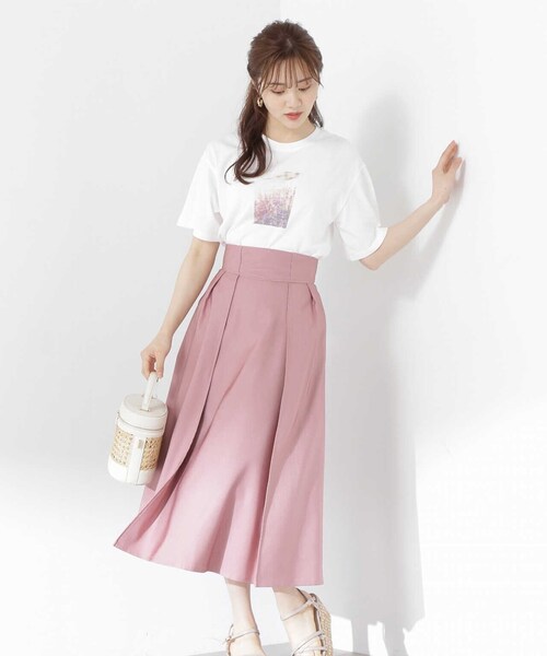 PROPORTION BODY DRESSING(プロポーションボディドレッシング)の「ヨークベルトタックスカート / 1213120500(スカート・レディース・オフホワイト/ブルー/ピンク・SMALL/X-SMALL/MEDIUM)」の17枚目の写真