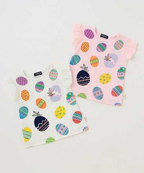 kladskap（クレードスコープ）の「【コロボックル】イースター半袖チュニック（チュニック・キッズ・ライトピンク/オフホワイト・120cm/90cm/110cm/100cm/80ｃｍ）」の5枚目の写真