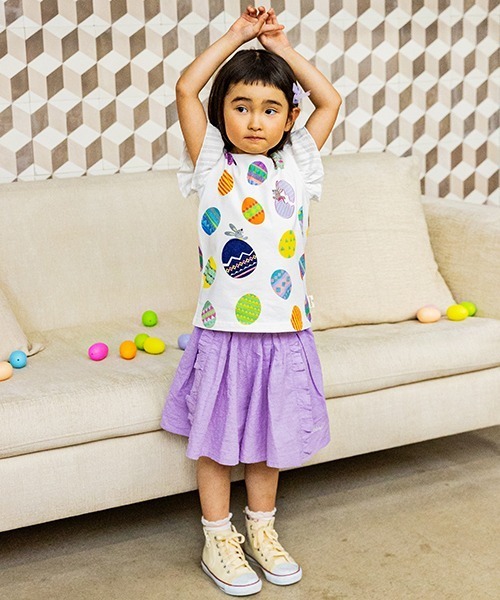 kladskap（クレードスコープ）の「【コロボックル】イースター半袖チュニック（チュニック・キッズ・ライトピンク/オフホワイト・120cm/90cm/110cm/100cm/80ｃｍ）」の8枚目の写真