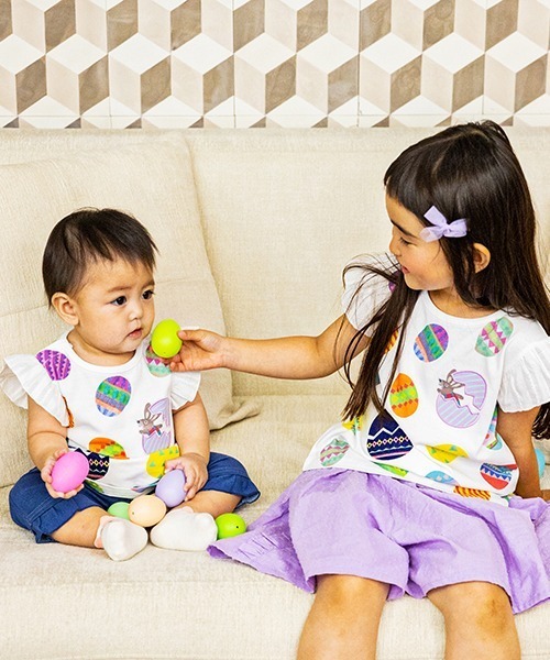 kladskap（クレードスコープ）の「【コロボックル】イースター半袖チュニック（チュニック・キッズ・ライトピンク/オフホワイト・120cm/90cm/110cm/100cm/80ｃｍ）」の9枚目の写真