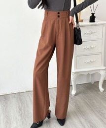 ABITOKYO | ハイウエストダブルタックセミワイドパンツ(スラックス)