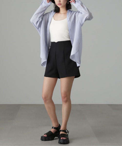 FREE'S MART（フリーズマート）の「◆肩スリットシアービッグシャツ（シャツ/ブラウス・レディース・ブルー/ホワイト/グリーン/ホワイト系その他/パープル・SMALL/MEDIUM）」の16枚目の写真