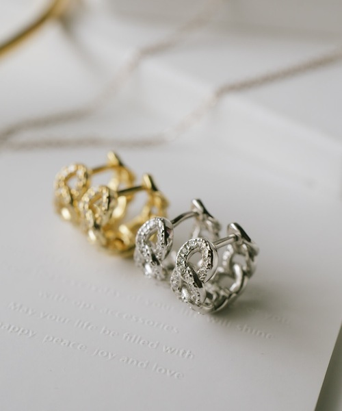 Ops.（オプス）の「ピアス 金属アレルギー対応 シルバー925 ゴールド 【kyklos-chain キクロス・チェーン】（ピアス（両耳用）・レディース・シルバー/イエローゴールド・ONE SIZE）」の9枚目の写真