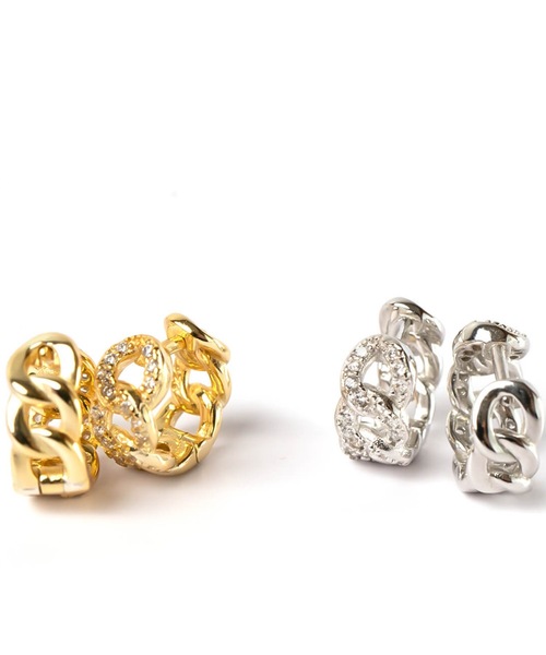 Ops.（オプス）の「ピアス 金属アレルギー対応 シルバー925 ゴールド 【kyklos-chain キクロス・チェーン】（ピアス（両耳用）・レディース・シルバー/イエローゴールド・ONE SIZE）」の7枚目の写真