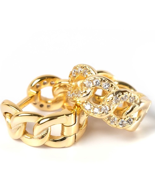 Ops.（オプス）の「ピアス 金属アレルギー対応 シルバー925 ゴールド 【kyklos-chain キクロス・チェーン】（ピアス（両耳用）・レディース・シルバー/イエローゴールド・ONE SIZE）」の5枚目の写真