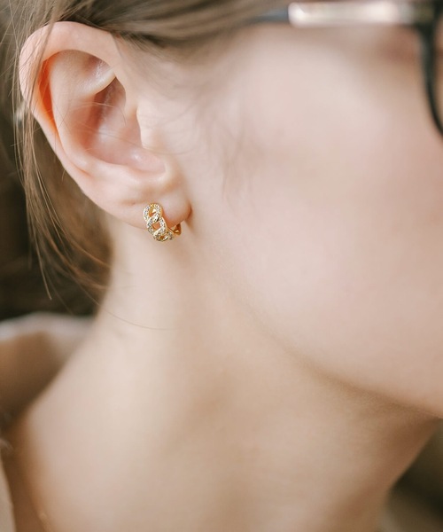 Ops.（オプス）の「ピアス 金属アレルギー対応 シルバー925 ゴールド 【kyklos-chain キクロス・チェーン】（ピアス（両耳用）・レディース・シルバー/イエローゴールド・ONE SIZE）」の4枚目の写真