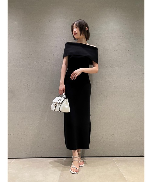 登場! セール】オフショルロングニットワンピース（ワンピース ワンピース