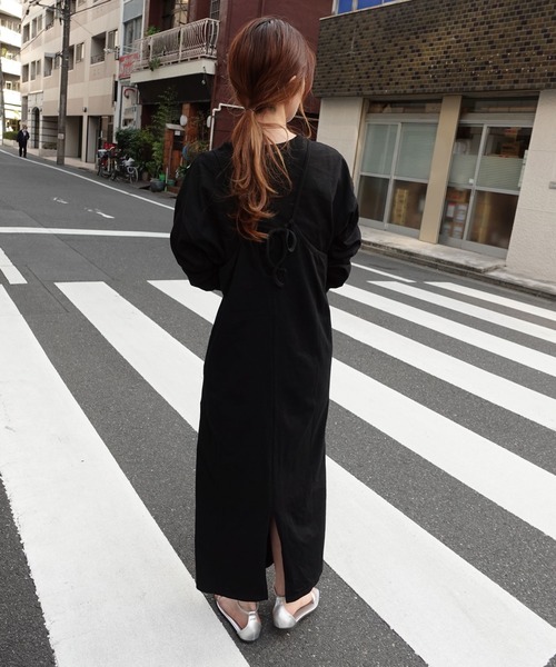 CORNERS（コーナーズ）の「ショートトップス＆キャミワンピセット（ワンピース・レディース・ダークブラック/ブラック/ネイビー/パープル/ブラウン・M/L）」の13枚目の写真
