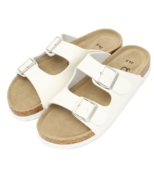 CIAOPANIC（チャオパニック）の「【Ciaopanic】　2ベルトサンダル（サンダル・レディース・ホワイト/ブラック・24.5cm/24/23.5cm）」の2枚目の写真