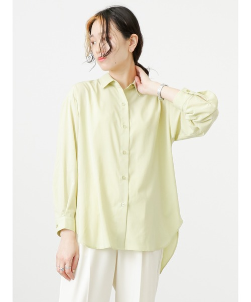 Samansa Mos2 blue（サマンサモスモスブルー）の「【接触冷感】マルチスタイルシャツ（シャツ/ブラウス・レディース・ブラック/ネイビー/オフホワイト/サックスブルー/イエロー/グリーン/チャコール・MEDIUM/LARGE）」の7枚目の写真