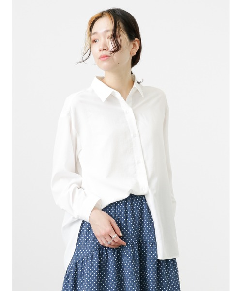 Samansa Mos2 blue（サマンサモスモスブルー）の「【接触冷感】マルチスタイルシャツ（シャツ/ブラウス・レディース・ブラック/ネイビー/オフホワイト/サックスブルー/イエロー/グリーン/チャコール・MEDIUM/LARGE）」の16枚目の写真