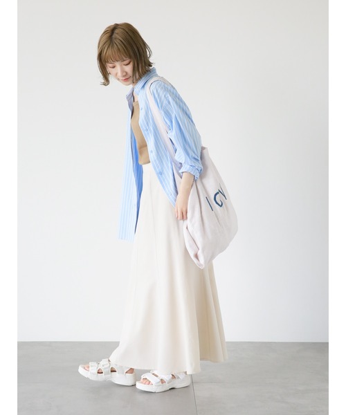 Samansa Mos2 blue（サマンサモスモスブルー）の「【接触冷感】マルチスタイルシャツ（シャツ/ブラウス・レディース・ブラック/ネイビー/オフホワイト/サックスブルー/イエロー/グリーン/チャコール・MEDIUM/LARGE）」の18枚目の写真