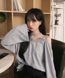 NinaetLina | 肩出しVネックTシャツ(Tシャツ/カットソー)