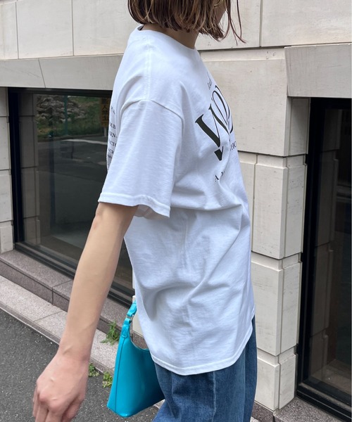 mi via loca（ミヴィアロカ）の「GILDAN touch WOOD ロゴプリント半袖Tシャツ【MVL001 ※2A】（Tシャツ/カットソー・レディース・ブラック/オフホワイト/オートミール・MEDIUM/LARGE）」の22枚目の写真