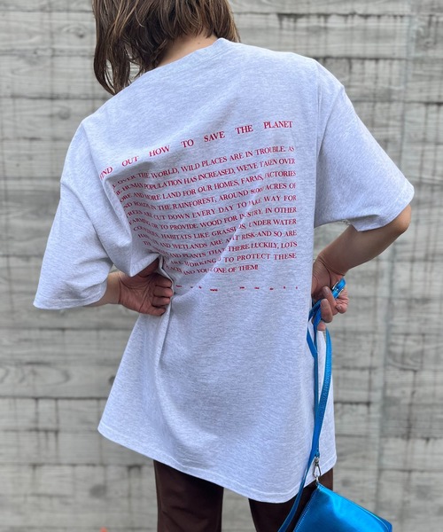 mi via loca（ミヴィアロカ）の「GILDAN touch WOOD ロゴプリント半袖Tシャツ【MVL001 ※2A】（Tシャツ/カットソー・レディース・ブラック/オフホワイト/オートミール・MEDIUM/LARGE）」の10枚目の写真