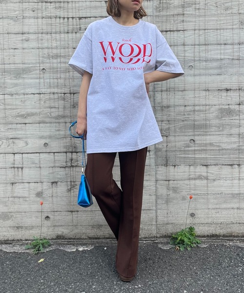 mi via loca（ミヴィアロカ）の「GILDAN touch WOOD ロゴプリント半袖Tシャツ【MVL001 ※2A】（Tシャツ/カットソー・レディース・ブラック/オフホワイト/オートミール・MEDIUM/LARGE）」の14枚目の写真