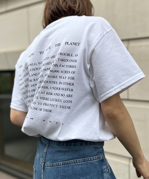 mi via loca（ミヴィアロカ）の「GILDAN touch WOOD ロゴプリント半袖Tシャツ【MVL001 ※2A】（Tシャツ/カットソー・レディース・ブラック/オフホワイト/オートミール・MEDIUM/LARGE）」の17枚目の写真