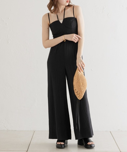 Chico（チコ）の「【SALON by Chico限定】ブラカップコンビネゾン（サロペット/オーバーオール・レディース・ホワイト/ブラック/イエロー・FREE）」の3枚目の写真