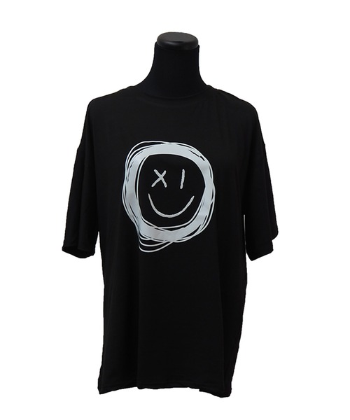 DiamondHearts（ダイヤモンドハーツ）の「スマイリープリントTシャツ（Tシャツ/カットソー・レディース・ブラック/ホワイト・FREE/LARGE）」の10枚目の写真