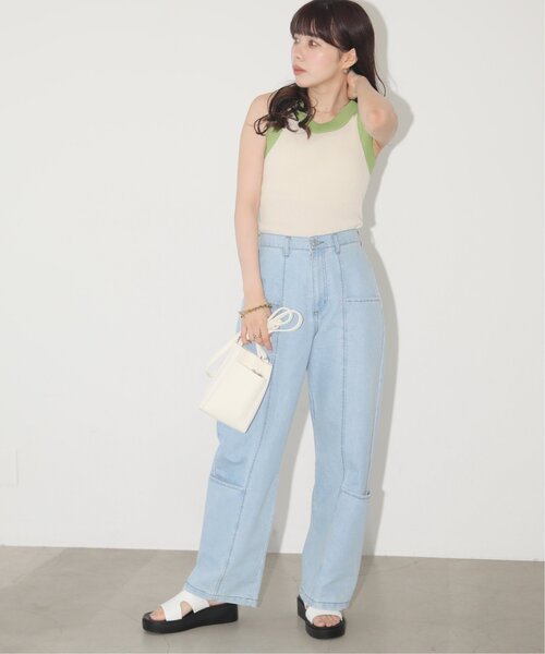 RAY CASSIN(レイカズン)の「配色リブノースリニット(タンクトップ・レディース・ブラック/グリーン/オレンジ・FREE)」の22枚目の写真