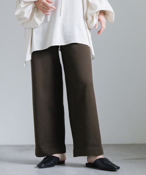 select MOCA(セレクトモカ)の「ニットストレートパンツ(その他パンツ・レディース・ダークブラウン/ライトベージュ/ブラック・FREE)」の14枚目の写真