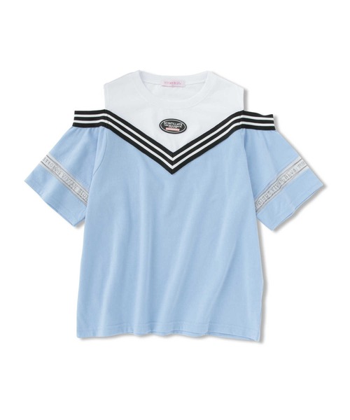 VIVIAN BLUE（ビビアンブルー）の「【VIVIAN BLUE】フェイクレイヤード肩あきＴ（Tシャツ/カットソー・キッズ・パープル/ブルー・120/150/130/140）」の9枚目の写真