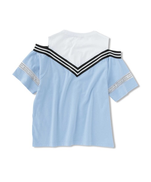 VIVIAN BLUE（ビビアンブルー）の「【VIVIAN BLUE】フェイクレイヤード肩あきＴ（Tシャツ/カットソー・キッズ・パープル/ブルー・120/150/130/140）」の8枚目の写真