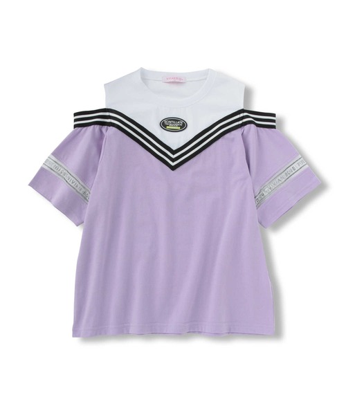 VIVIAN BLUE（ビビアンブルー）の「【VIVIAN BLUE】フェイクレイヤード肩あきＴ（Tシャツ/カットソー・キッズ・パープル/ブルー・120/150/130/140）」の7枚目の写真