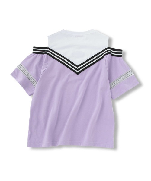 VIVIAN BLUE（ビビアンブルー）の「【VIVIAN BLUE】フェイクレイヤード肩あきＴ（Tシャツ/カットソー・キッズ・パープル/ブルー・120/150/130/140）」の6枚目の写真