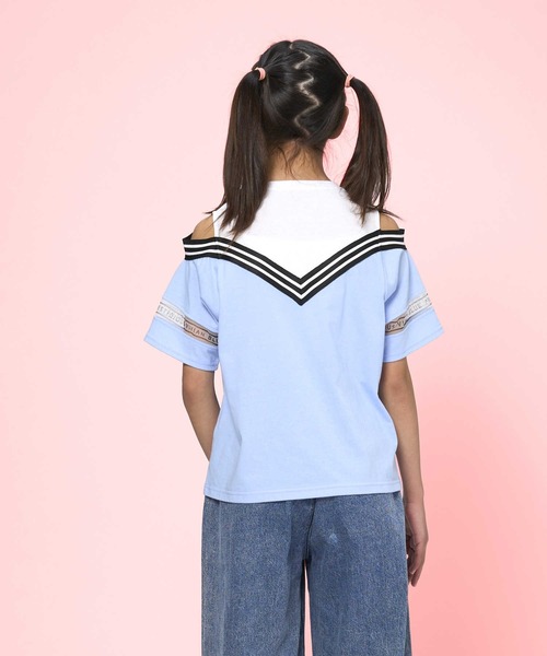 VIVIAN BLUE（ビビアンブルー）の「【VIVIAN BLUE】フェイクレイヤード肩あきＴ（Tシャツ/カットソー・キッズ・パープル/ブルー・120/150/130/140）」の12枚目の写真