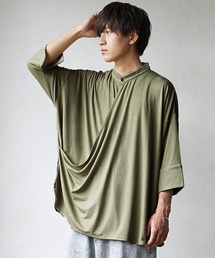 MinoriTY | 【MinoriTY】カシュクールプルオーバー半袖カットソーシャツ ノーカラーシャツ 七分袖 メンズ 夏服 秋服 Tシャツ プルオーバー(Tシャツ/カットソー)