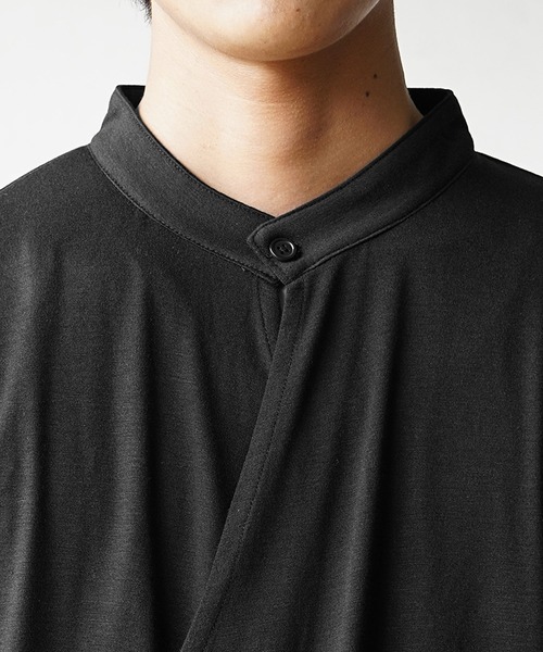 MinoriTY(マイノリティ)の「【MinoriTY】カシュクールプルオーバー半袖カットソーシャツ ノーカラーシャツ 七分袖 メンズ 夏服 秋服 Tシャツ プルオーバー(Tシャツ/カットソー・メンズ・ブラック/ブルー/カーキ・L/M/S)」の14枚目の写真