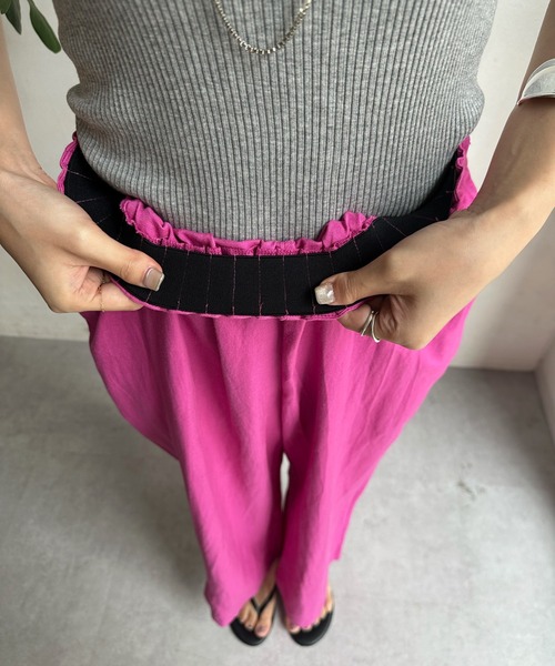 DouDou（ドゥドゥ）の「【WEB限定】 ウエストデザイン麻レーヨンワイドパンツ（その他パンツ・レディース・ブラック/ベージュ/オフホワイト/ピンク・FREE）」の19枚目の写真