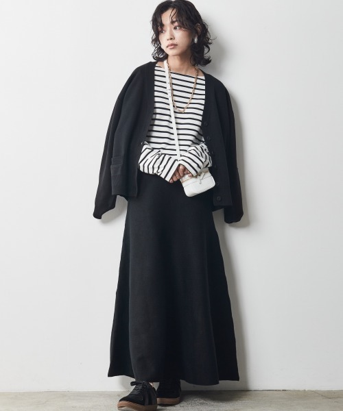 CHIC STYLE（シックスタイル）の「＜大きいサイズ＞綿100％ボーダーボートネックカットソープルオーバー シックスタイル（Tシャツ/カットソー・レディース・ホワイト系/ネイビー系・L/LL/3L/5L/4L）」の6枚目の写真