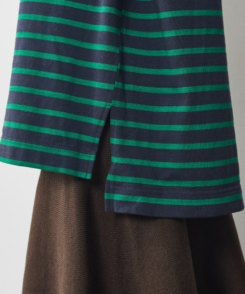 CHIC STYLE（シックスタイル）の「＜大きいサイズ＞綿100％ボーダーボートネックカットソープルオーバー シックスタイル（Tシャツ/カットソー・レディース・ホワイト系/ネイビー系・L/LL/3L/5L/4L）」の18枚目の写真