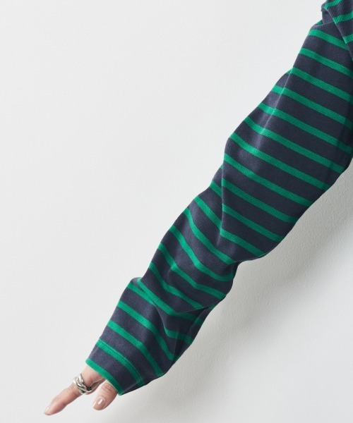 CHIC STYLE（シックスタイル）の「＜大きいサイズ＞綿100％ボーダーボートネックカットソープルオーバー シックスタイル（Tシャツ/カットソー・レディース・ホワイト系/ネイビー系・L/LL/3L/5L/4L）」の17枚目の写真