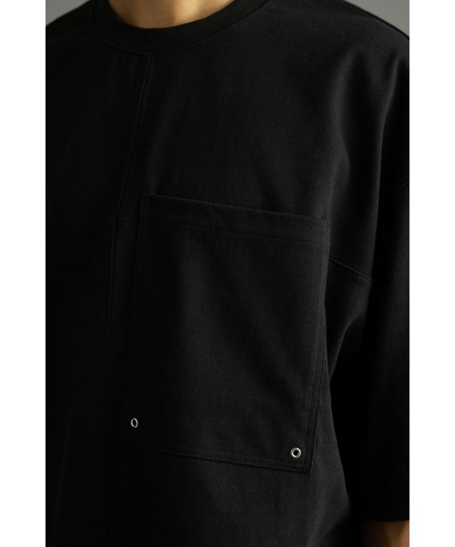 STYLEMIXER（スタイルミキサー）の「ヘビー天竺クロスステッチルーズT（Tシャツ/カットソー・メンズ・ダークカーキ/ブラック/ホワイト・MEDIUM/LARGE）」の10枚目の写真