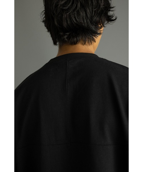 STYLEMIXER（スタイルミキサー）の「ヘビー天竺クロスステッチルーズT（Tシャツ/カットソー・メンズ・ダークカーキ/ブラック/ホワイト・MEDIUM/LARGE）」の12枚目の写真