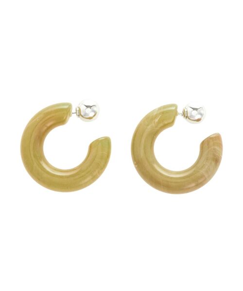 EVRIS（エヴリス）の「MARBLE HOOPピアス（ピアス（両耳用）・レディース・グリーン/ホワイト・FREE）」の10枚目の写真