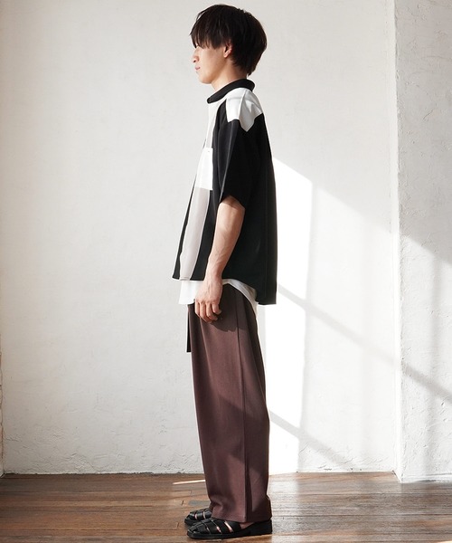 MinoriTY(マイノリティ)の「【MinoriTY】ルーズサイズカラー切替えレギュラーカラー半袖シャツ メンズ オーバーサイズ ルーズシルエット(シャツ/ブラウス・メンズ・ホワイト/グリーン/ブラック・M/L)」の13枚目の写真