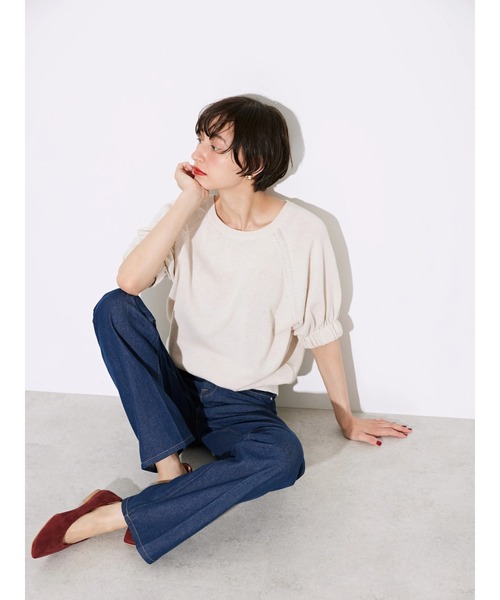 AMERICAN HOLIC（アメリカンホリック）の「リネンブレンド2WAYニットカーディガン（カーディガン/ボレロ・レディース・アイボリー/チャコールグレー/キャメル・M/L）」の10枚目の写真