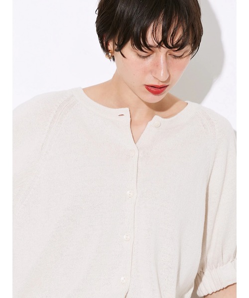 AMERICAN HOLIC（アメリカンホリック）の「リネンブレンド2WAYニットカーディガン（カーディガン/ボレロ・レディース・アイボリー/チャコールグレー/キャメル・M/L）」の13枚目の写真