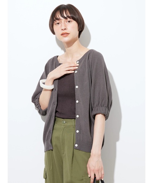 AMERICAN HOLIC（アメリカンホリック）の「リネンブレンド2WAYニットカーディガン（カーディガン/ボレロ・レディース・アイボリー/チャコールグレー/キャメル・M/L）」の16枚目の写真