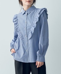 YECCA VECCA | ストライプフリルシャツ(シャツ/ブラウス)